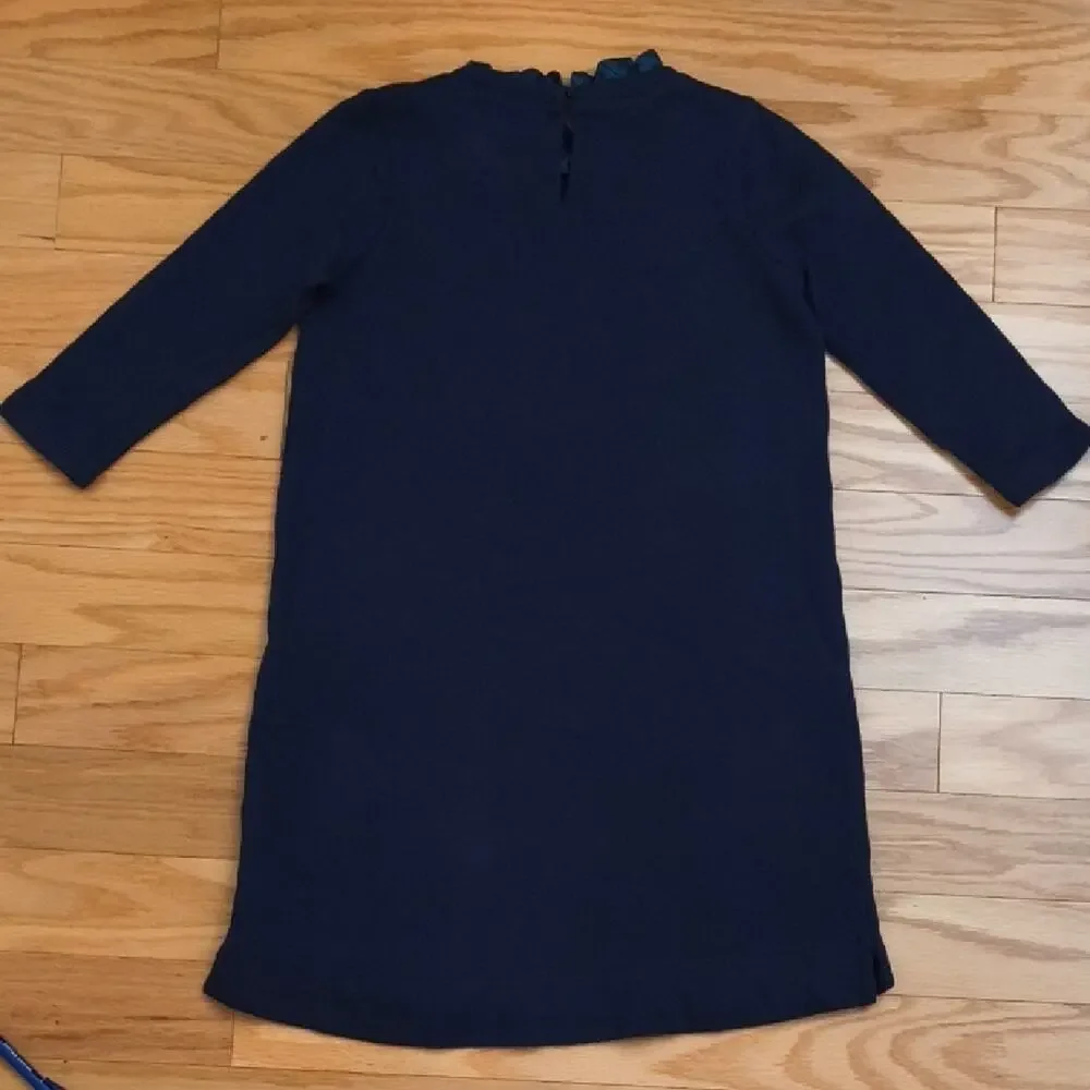 Crewcuts, Navy & Plaid Sweatshirt Dress, Size 10 EUC